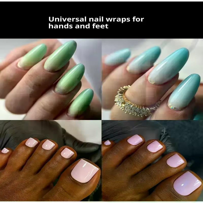 140 pièces/boîte couverture complète faux ongles Ultra mince clair presse sur orteil pied