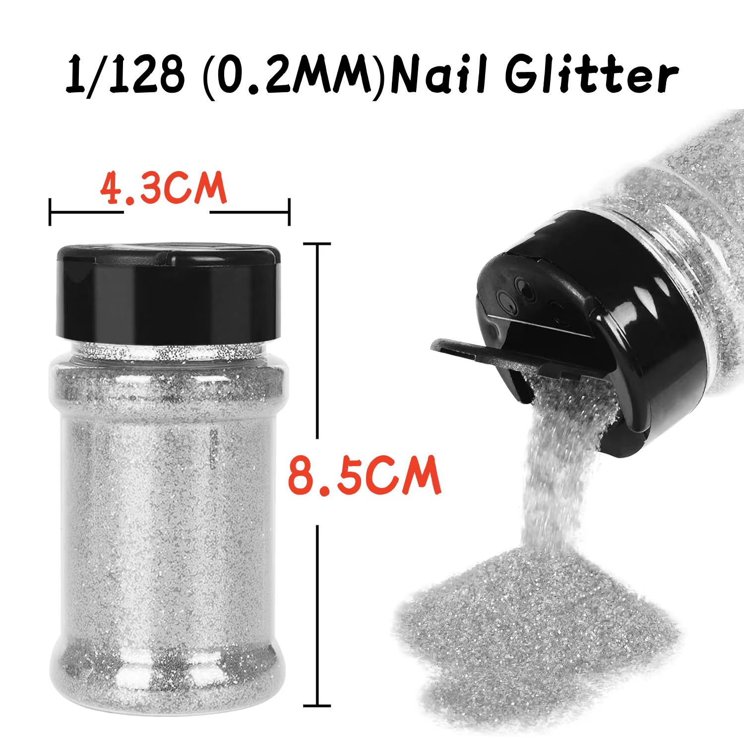 Poudre fine à paillettes pour ongles