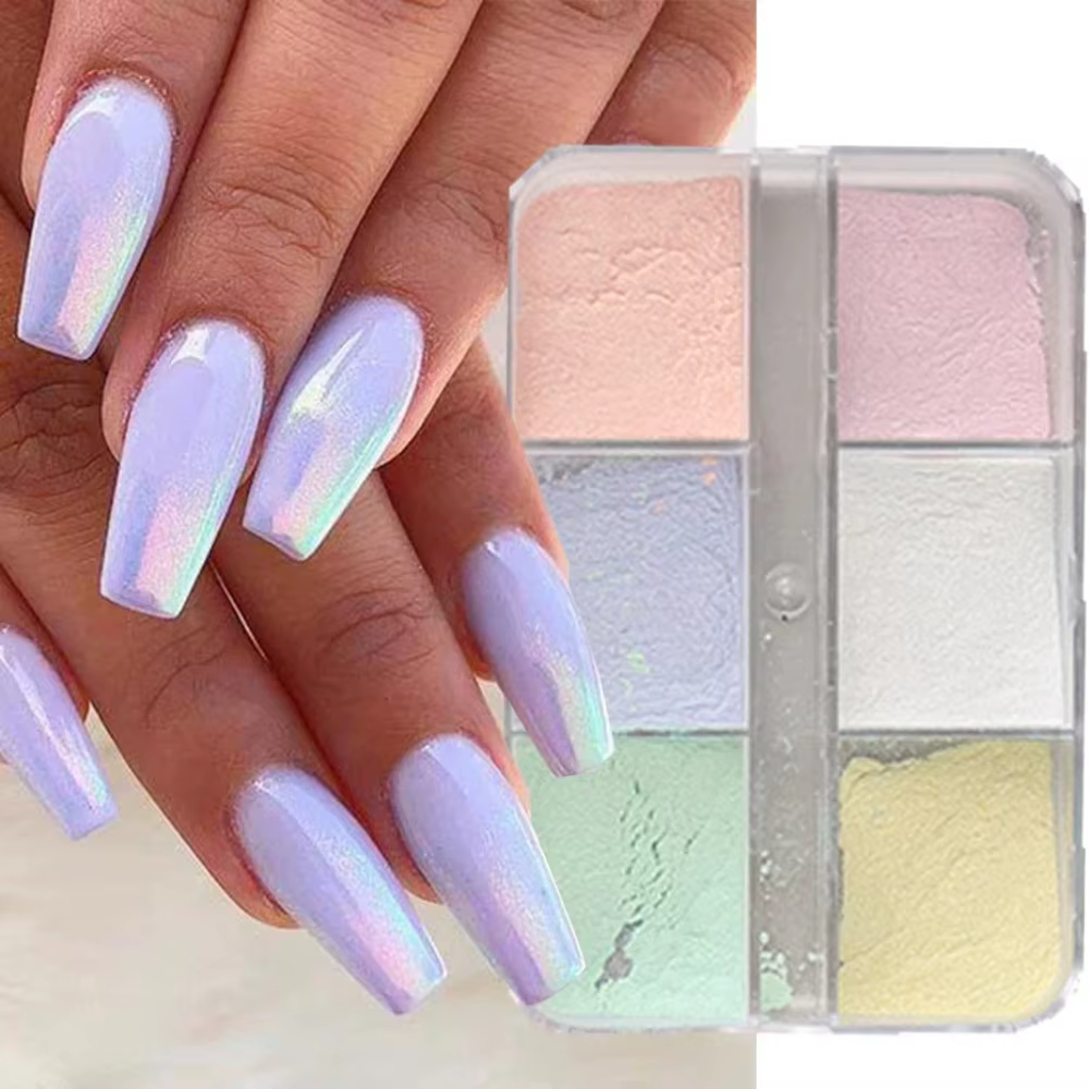 Poudre à ongles effet miroir clair de lune