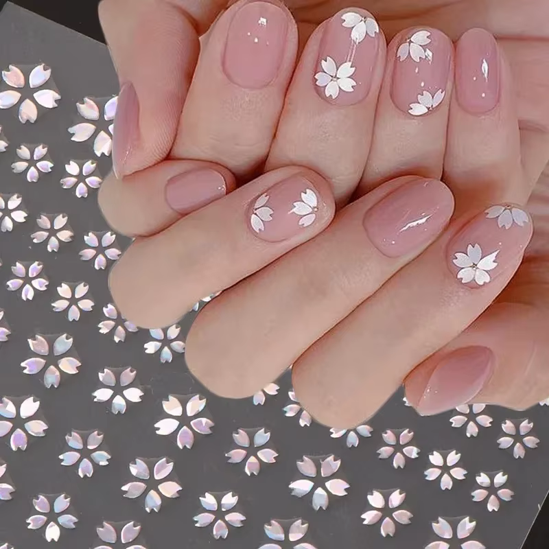 Autocollants pour ongles 3D Laser Sakura – Design peau de serpent holographique