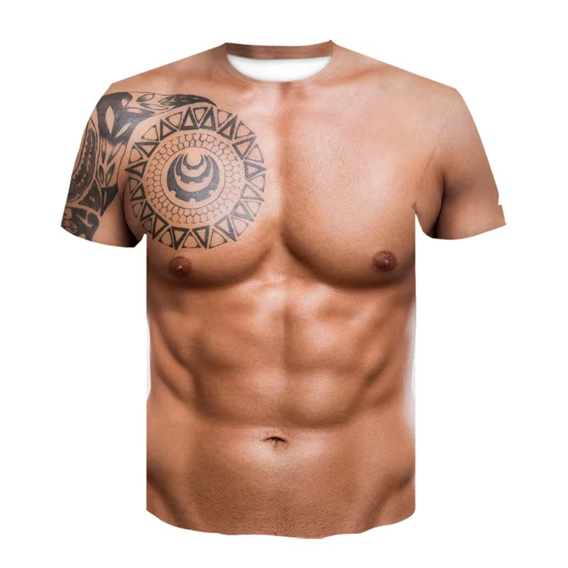 T-shirt drôle de faux muscle pour hommes et femmes, vêtements de sport décontractés, streetwear imprimé en 3D, mode estivale masculine, Y-Clothes
