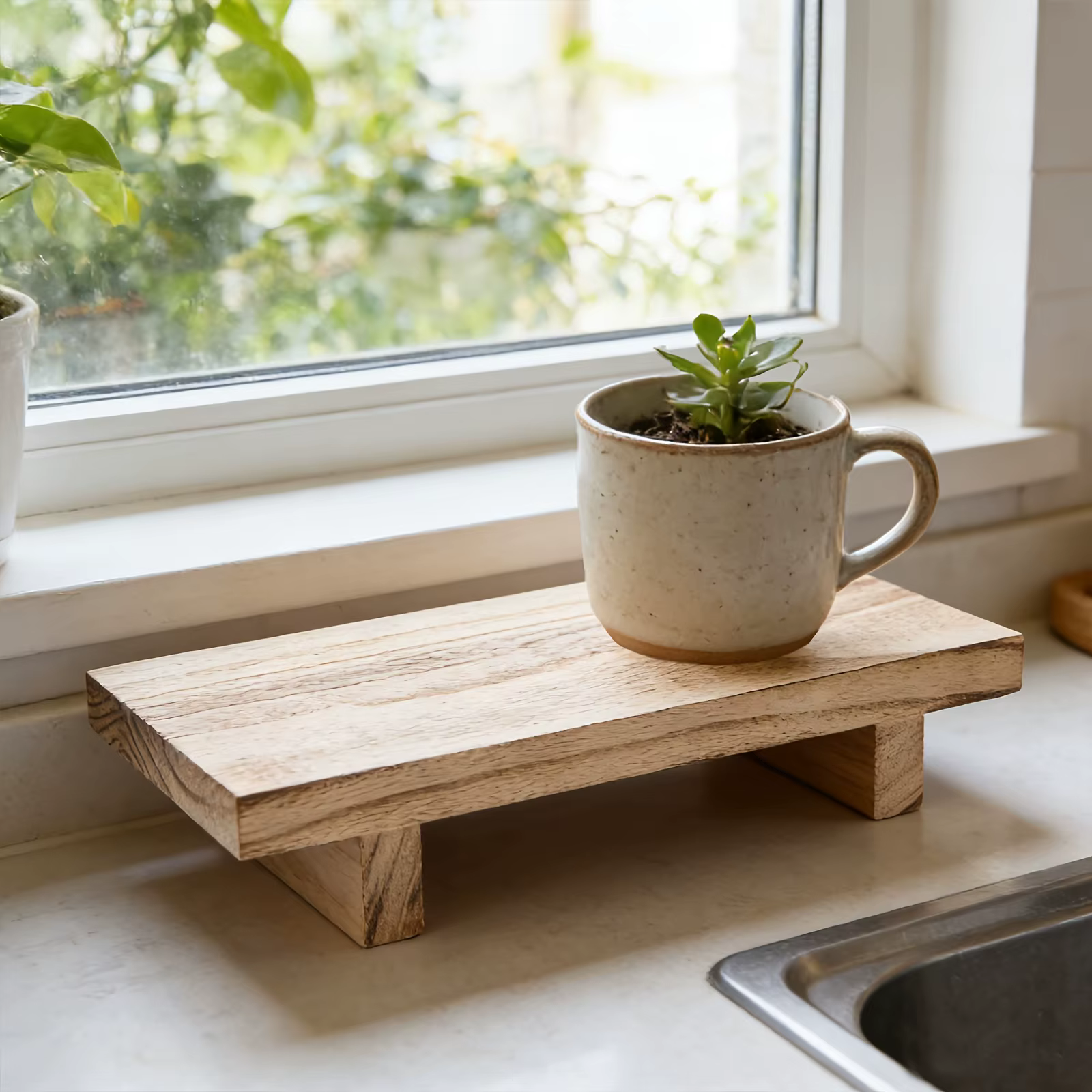 Plateau décoratif en bois vintage, élégant plateau de rangement pour salle de bain et cuisine, idéal pour les cosmétiques et la présentation à domicile