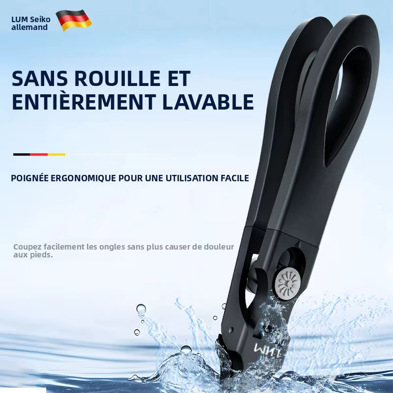 Coupe-ongles à lame angulaire pour ongles épais et incarnés - Outils de pédicure en acier inoxydable forgé à haute température avec interrupteur intégré F