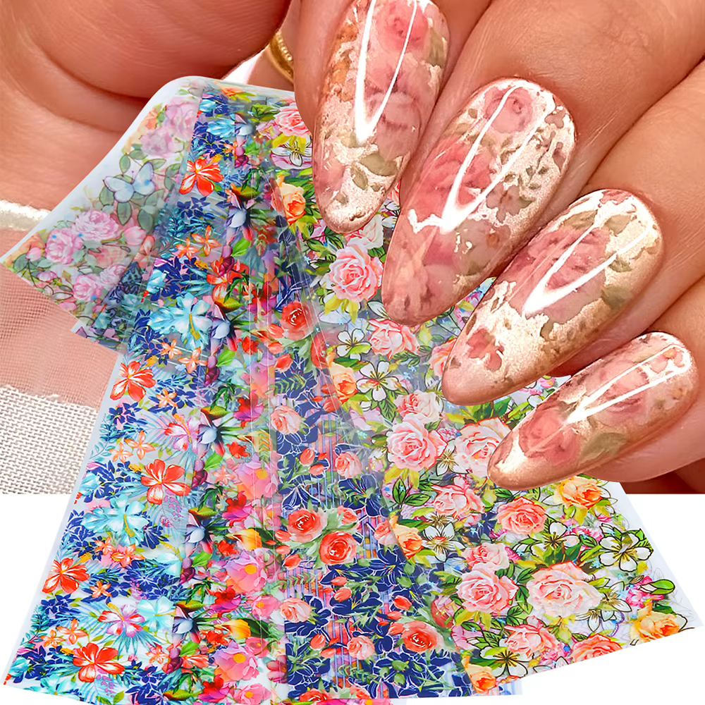 Papier de transfert pour nail art floral de printemps