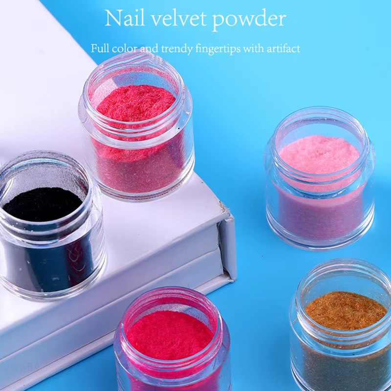 10 couleurs flou flocage velours poudre à ongles coloré paillettes poussière manucure bricolage UV Gel vernis Nail Art conseils décoration 10 ml/boîte