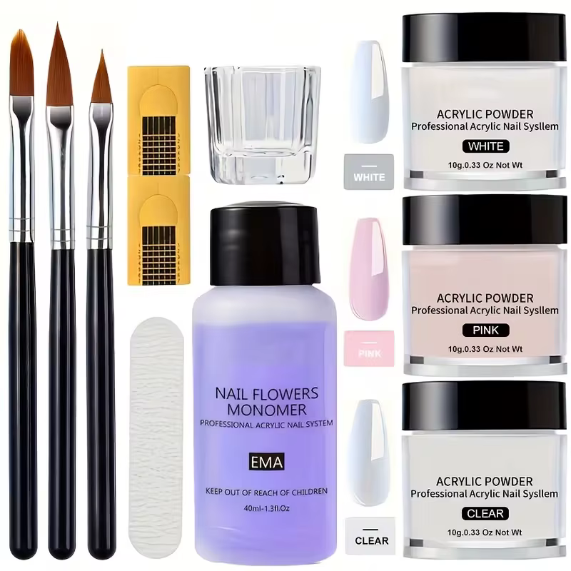Poudre acrylique pour ongles et monomère liquide