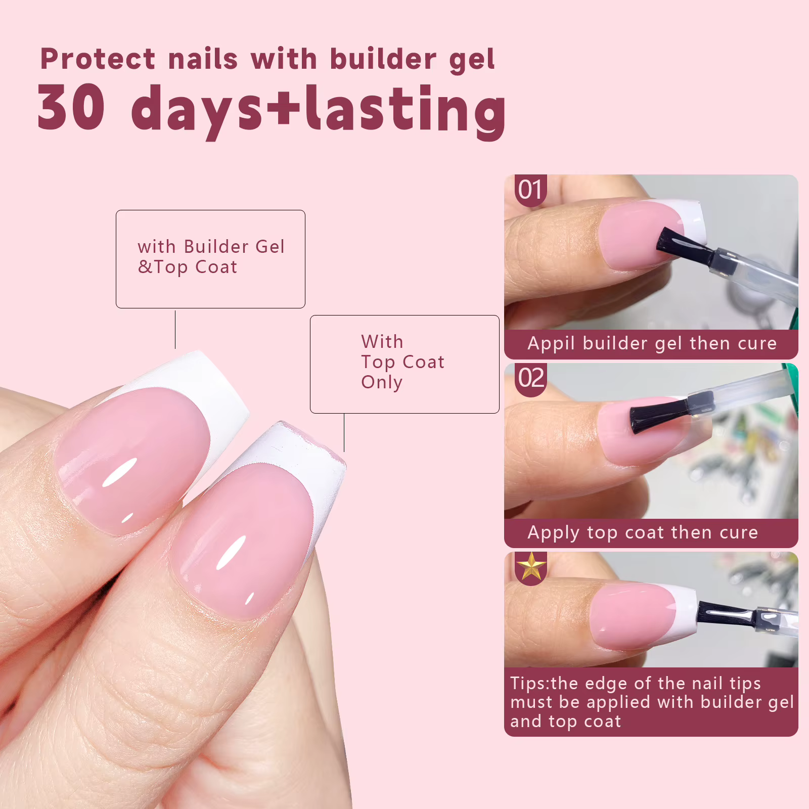 150 faux ongles à presser