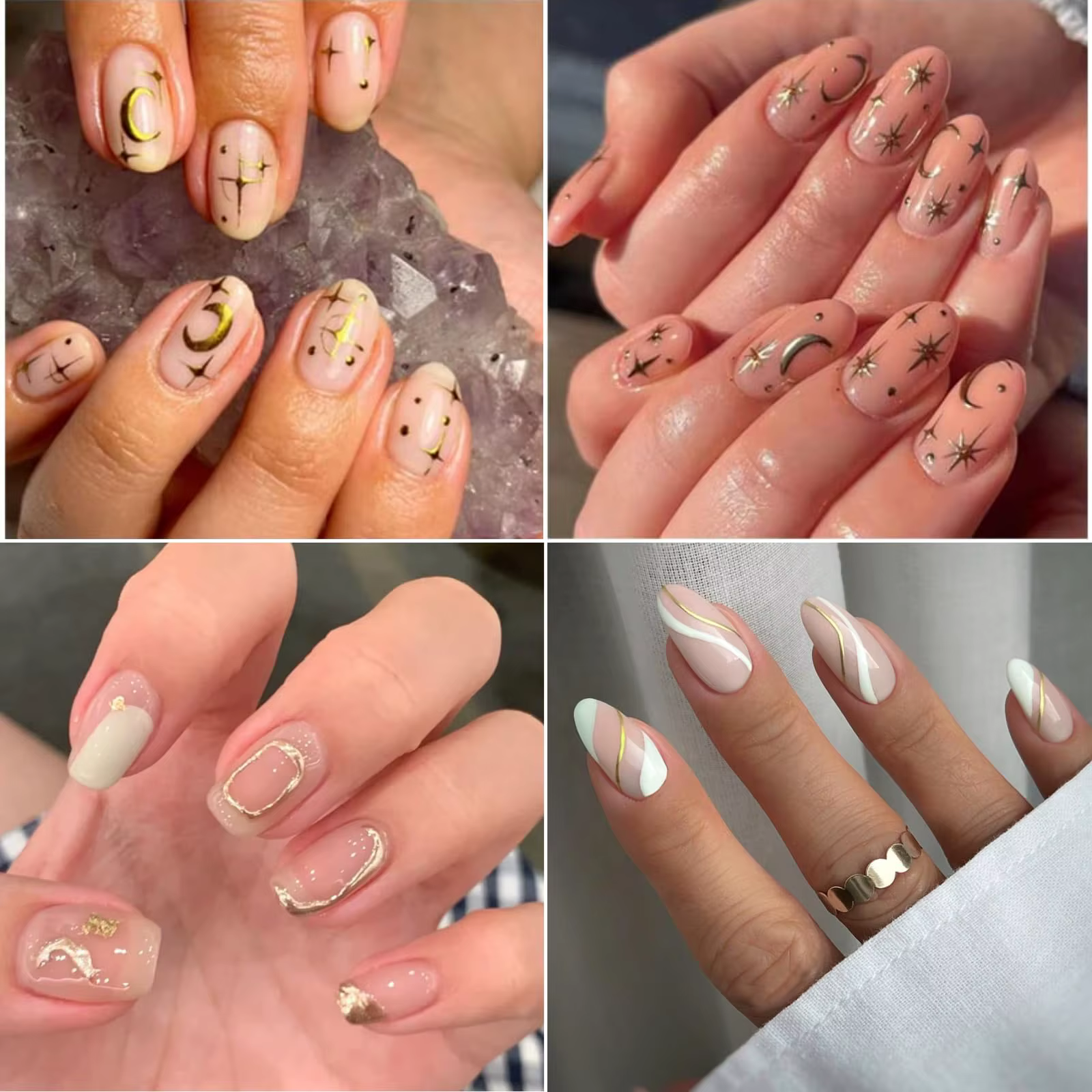 Autocollants pour ongles en or