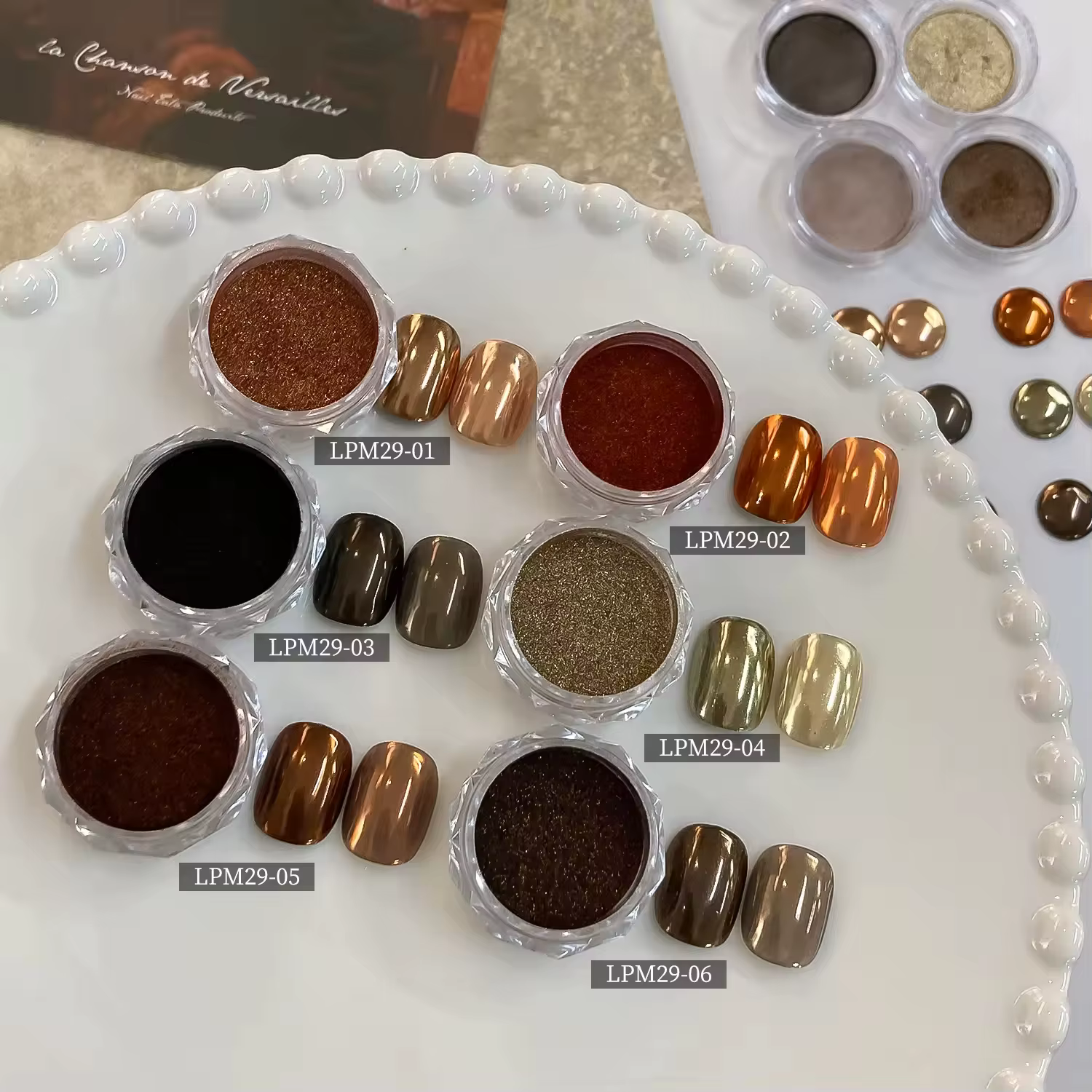 Nouveau Hiver et automne couleur en option miroir poudre ongles gel
