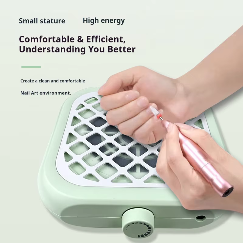 Aspirateur de poussière pour ongles, filtre à poussière pour manucure, nettoyeur avec forte aspiration, fonctionnement silencieux pour les outils de soin des ongles