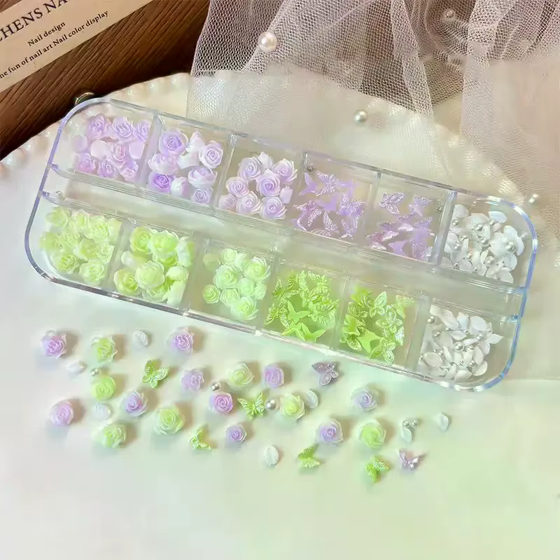 6/12 Grilles de breloques 3D pour nail art