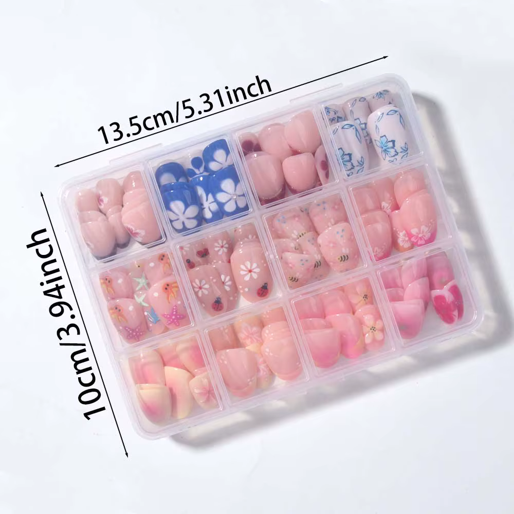 Ongles à fleurs 288 pièces (12 mélangés)
