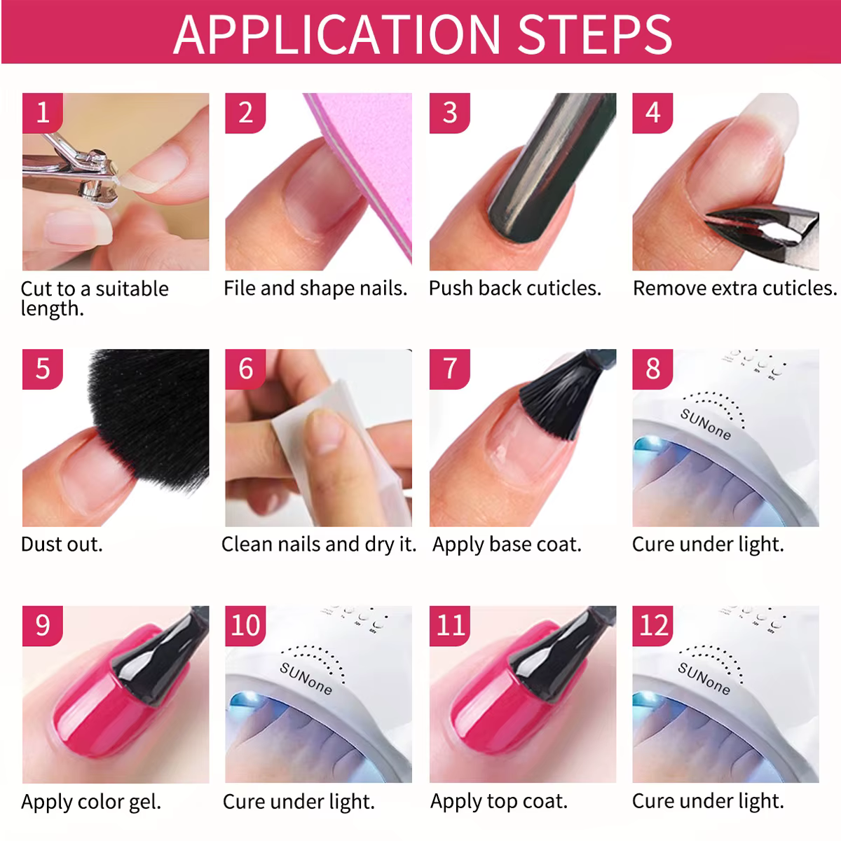 Quiska Lot de 2 vernis à ongles gel noir et blanc 8 ml semi-permanents à retirer par trempage UV LED