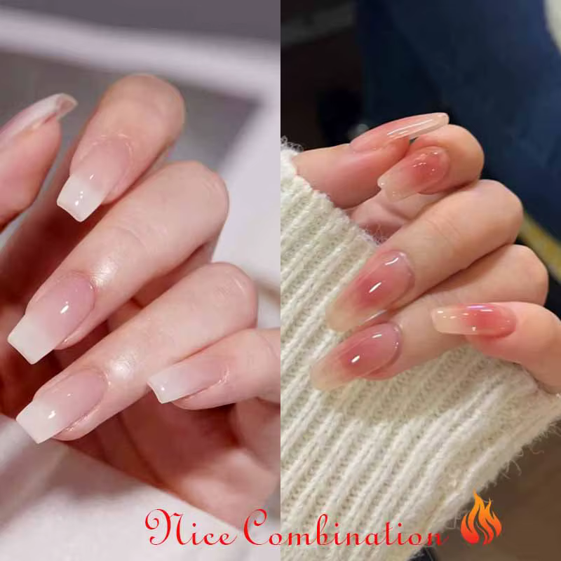 Ensemble de faux ongles à couverture complète avec autocollants en MSI