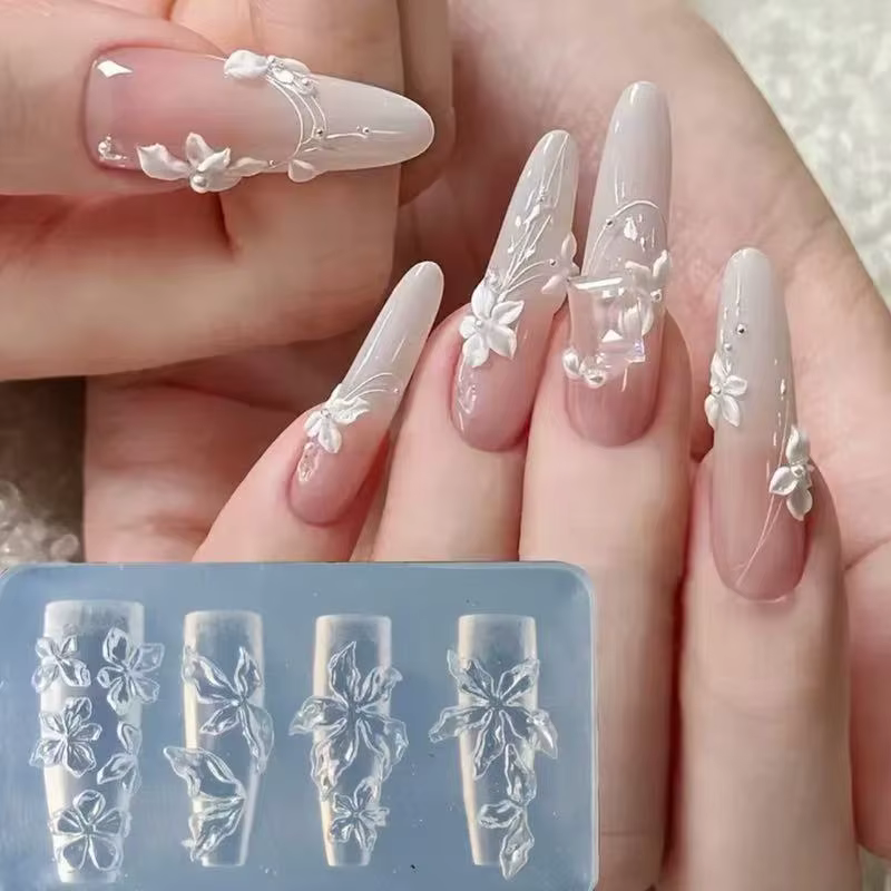 Moule à fleurs 3D en Silicone pour Nail Art