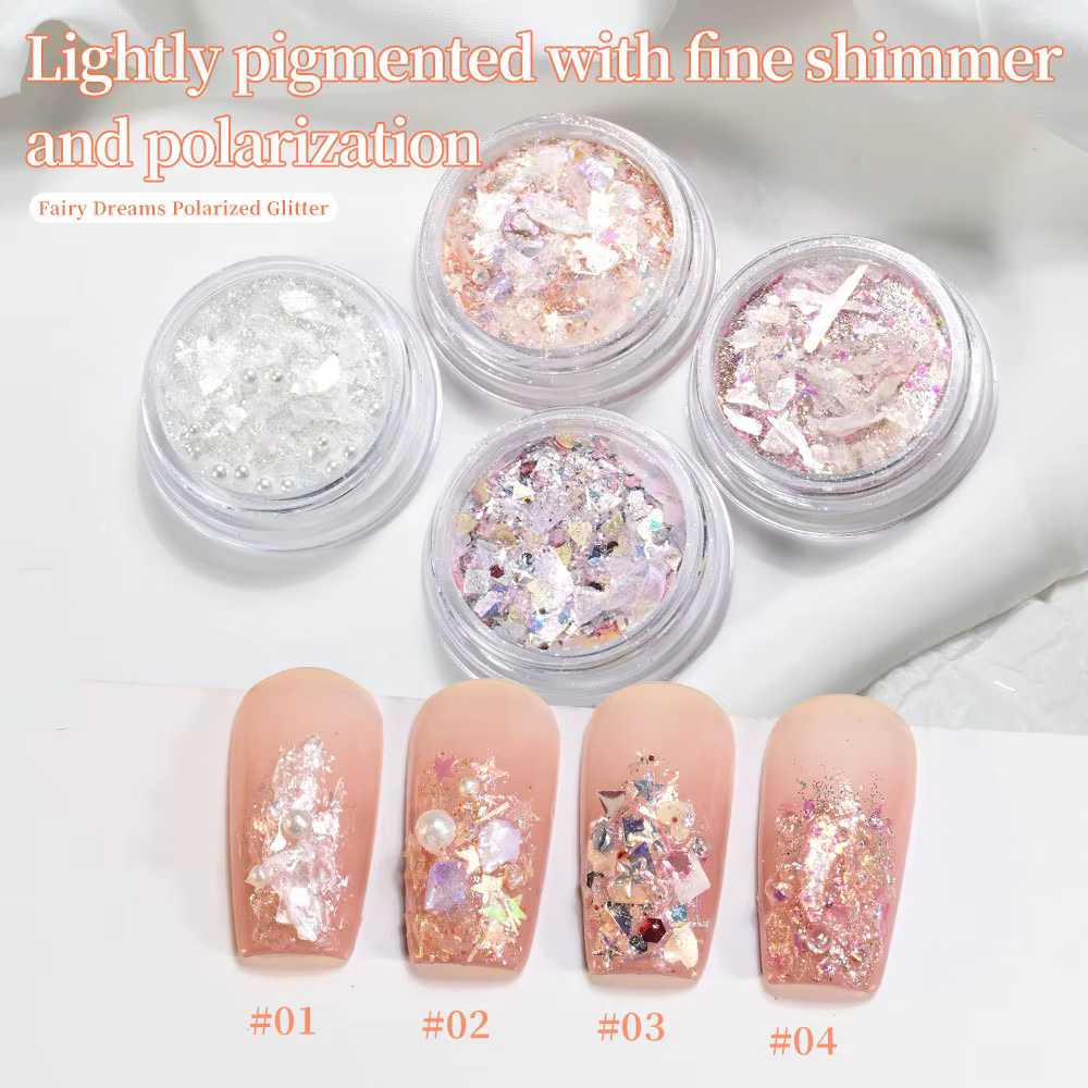 Poudre à paillettes pour ongles galaxie