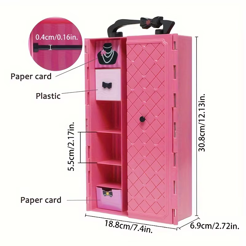 Garde-robe portable en plastique, meubles de maison de courses, Cisco à beurre, peut renforcer les vêtements et accessoires, bricolage, cadeau d'anniversaire et de Noël