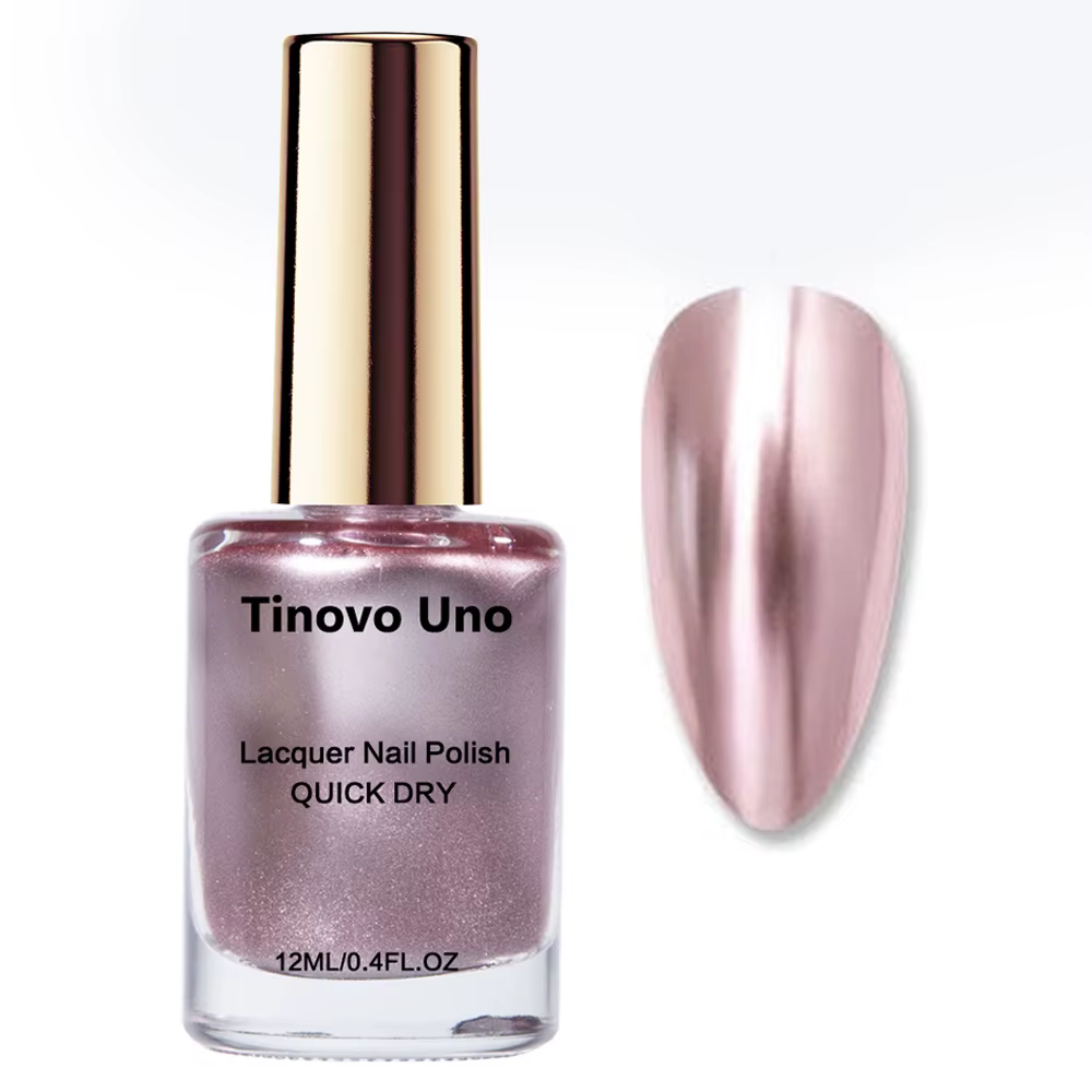 Tinovo Uno vernis à ongles métallique or Rose renforcement