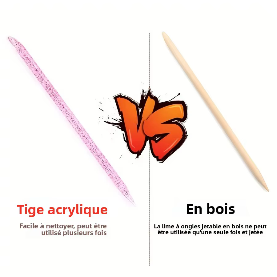 10/50/100 pièces bâton de cristal réutilisable Double extrémité Nail Art poussoir à cuticules outil de retrait de cuticu