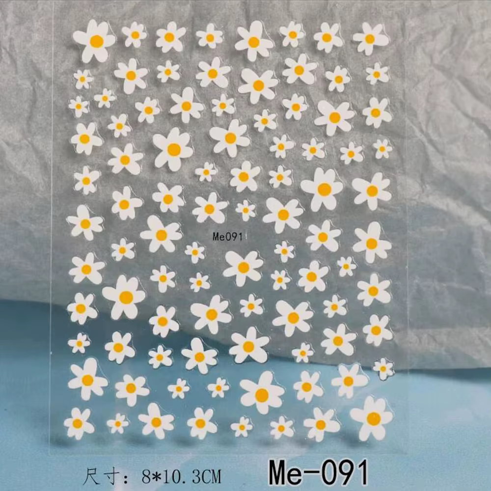 Autocollant pour ongles marguerite 3D