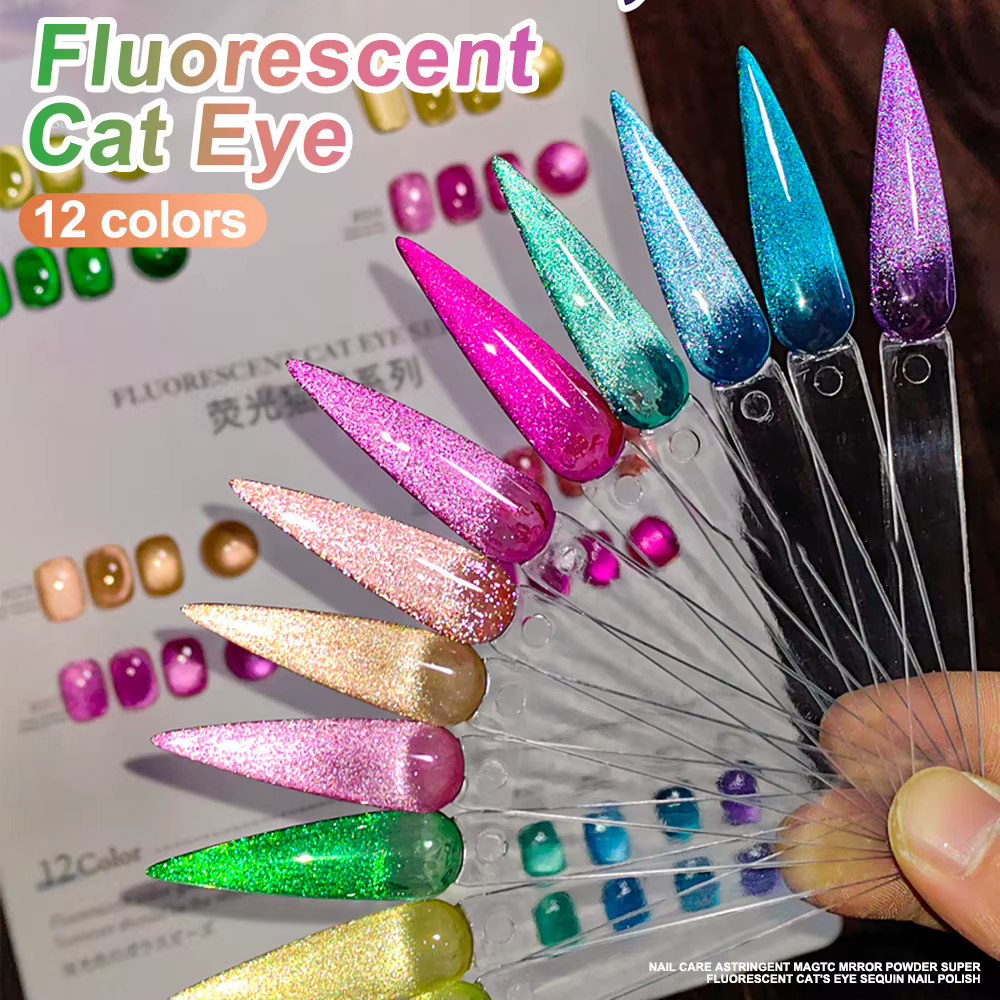 Vernis Gel Fluorescent yeux de chat 15ml cristaux de cristal Gel magnétique avec étincelles