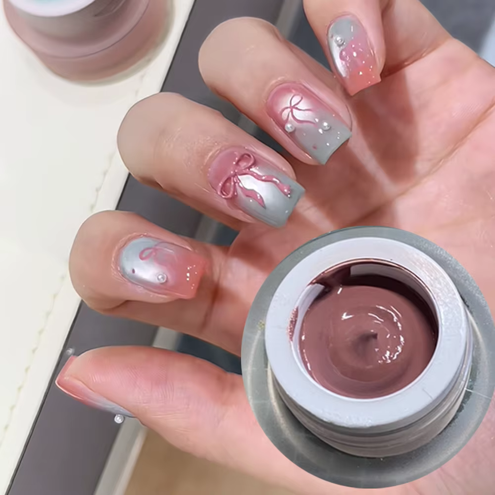1 pot noir Pat peinture Gel vernis à ongles avec coussin d'air dégradé mat Texture