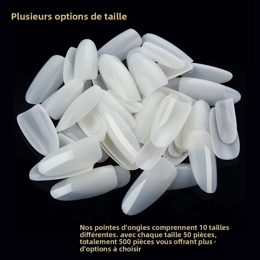 500 faux ongles en gel UV acrylique de forme ovale à couverture complète pour manucures et nail art