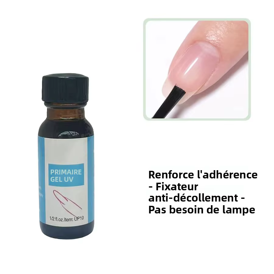 Primaire Gel Préparateur pour Ongles 14ml – Agent Adhésif Sans Lampe UV Requise – Empêche le Relevage des Gels Manucurés