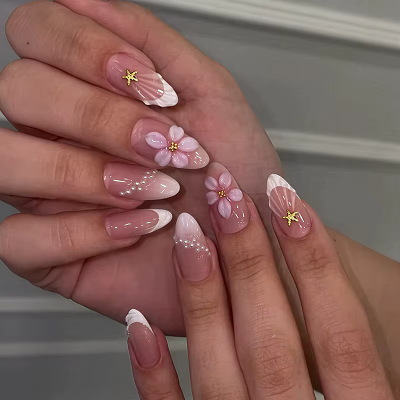 24 faux ongles en amande de luxe