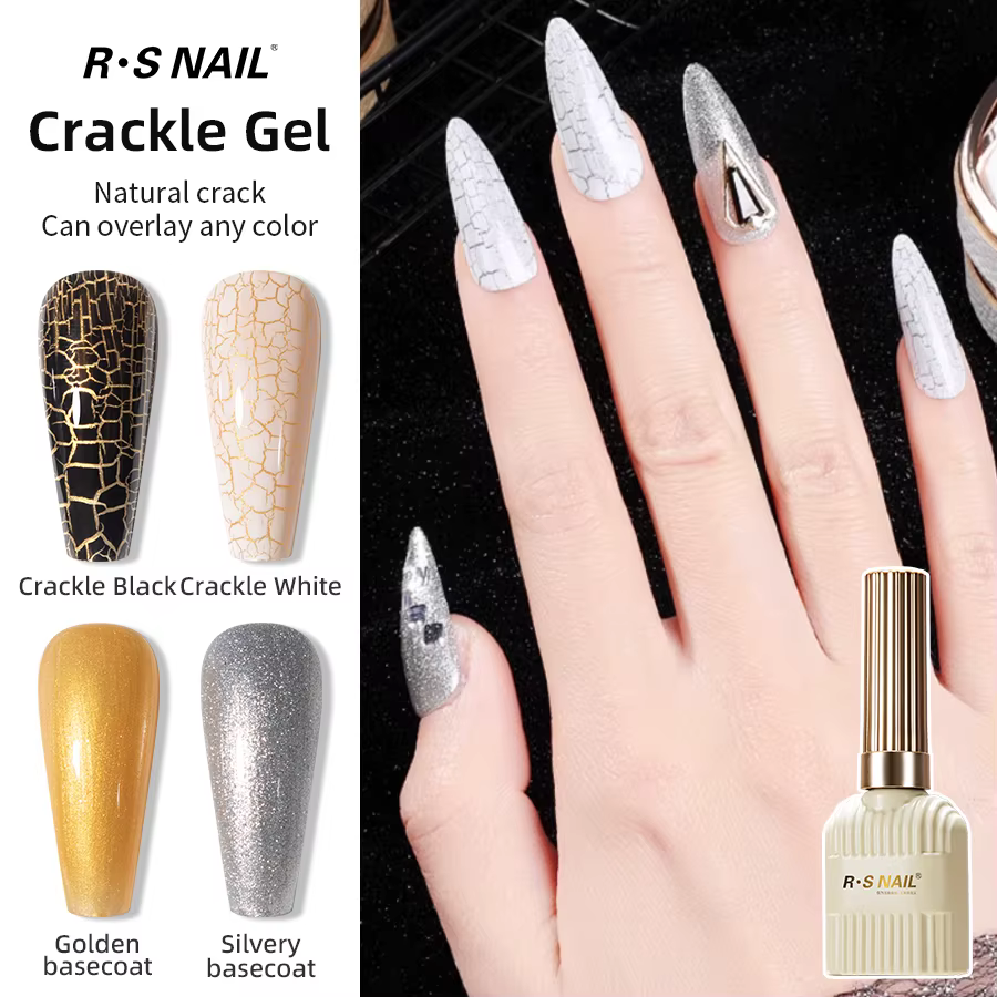 RSNAIL Crackle Gel vernis à ongles naturel sec bricolage Nail Art Cracking Gel