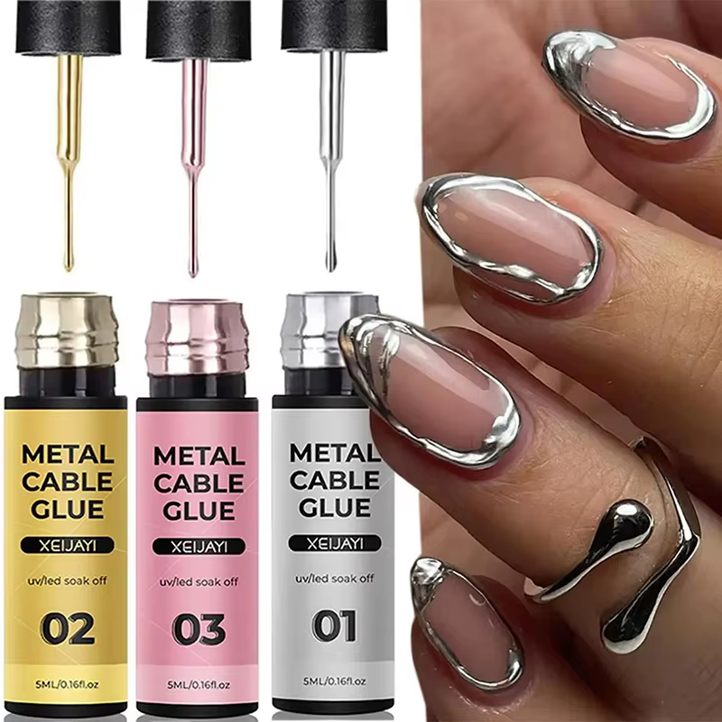 Vernis à ongles en Gel métallique argenté Super brillant