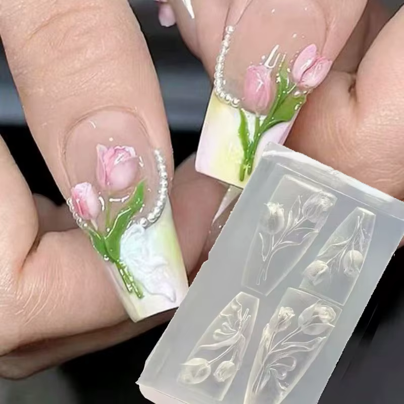 Moule à fleurs 3D en Silicone pour Nail Art