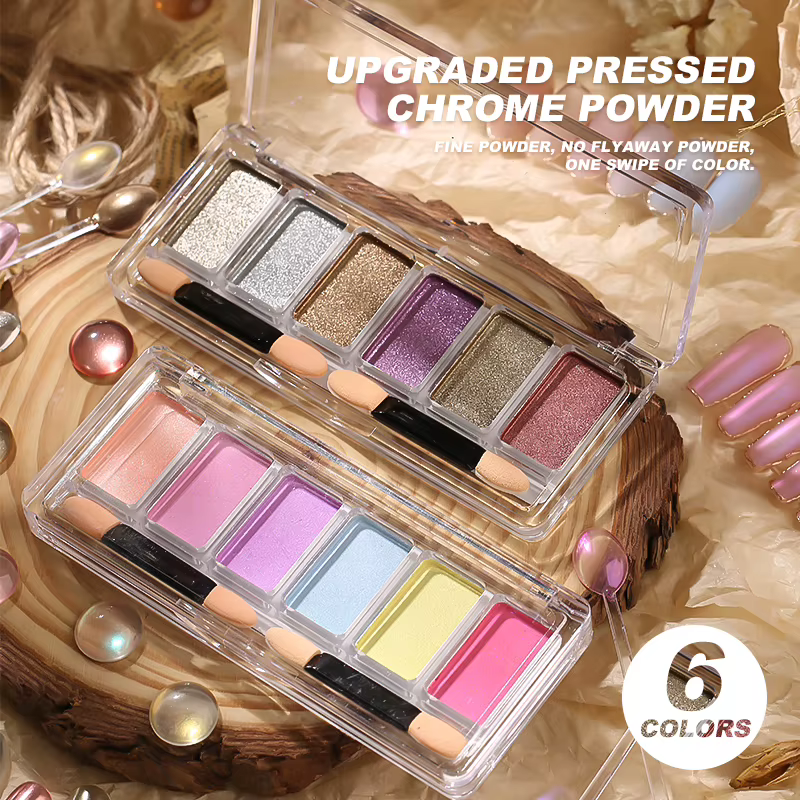 KANIU Pigments Métalliques Scintillants Arc-en-ciel Effet Miroir pour Ongles