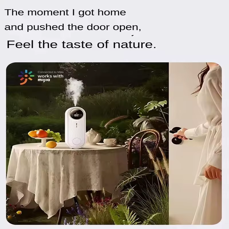 Nouvelle machine d'aromathérapie intelligente avec application, humidificateur, purificateur d'air pour chambre, désodorisant pour toilettes, diffuseur de parfum et d'ambiance.
