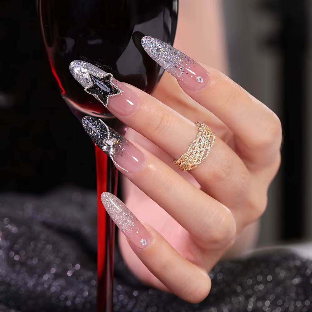 Kit de 12 vernis gel pailletés brillants pour ongles