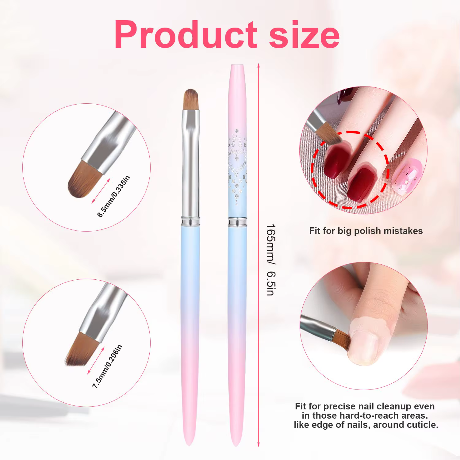 Pinceaux de nettoyage pour Nail Art