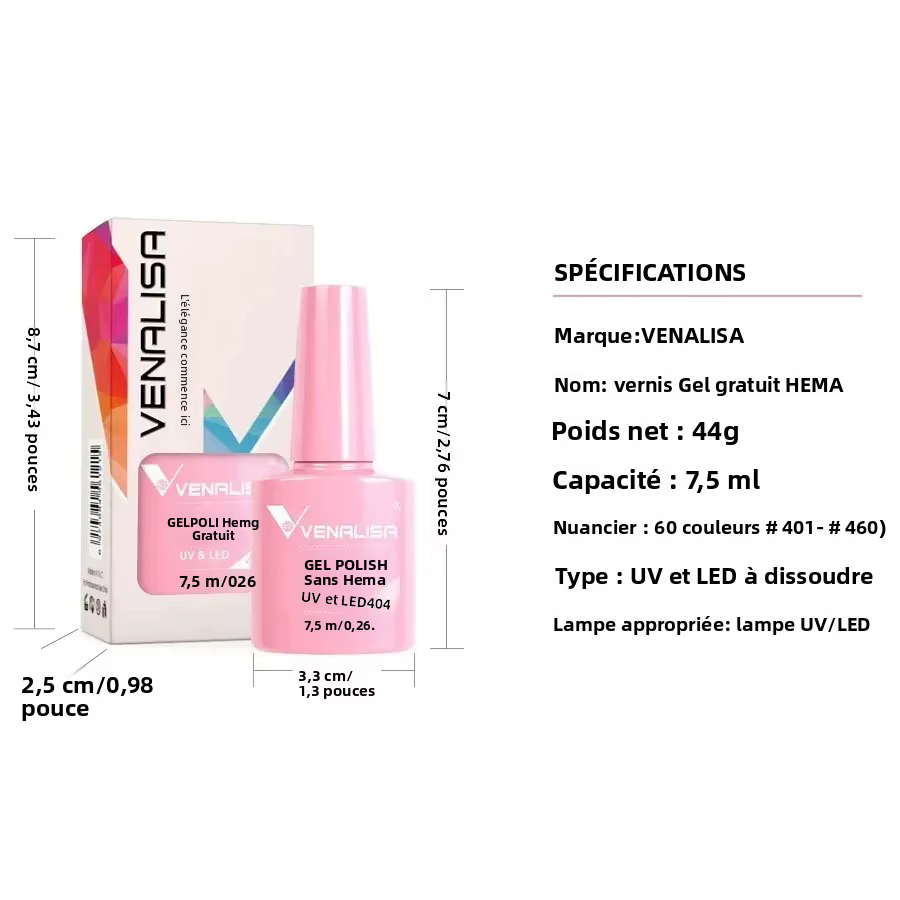 VENALISA 7.5ml vernis à ongles sans HEMA