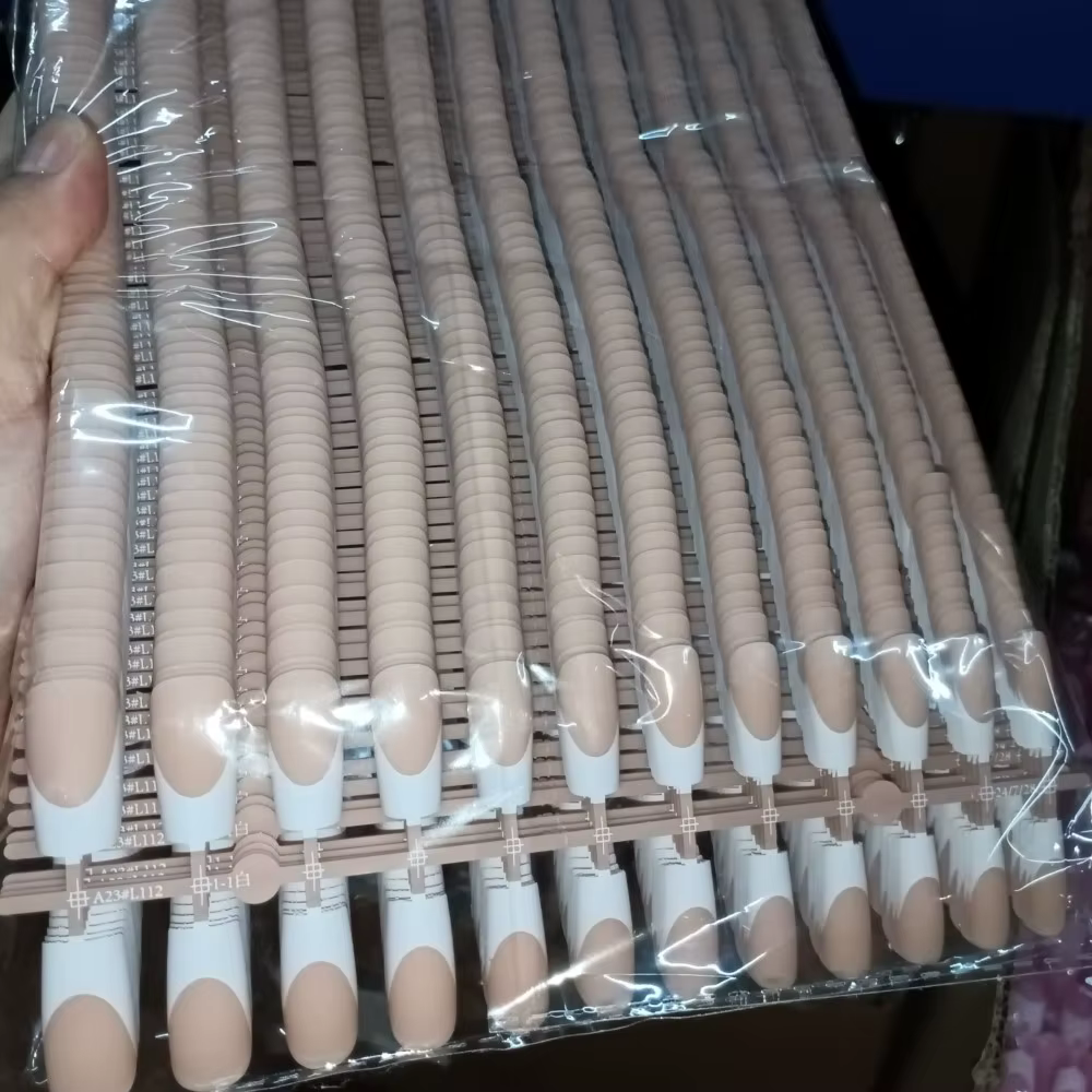 120 pièces faux ongles français nus Ballet amande carré doux Gel conseils presse