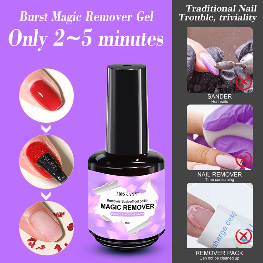 MOSKANY 15ml dissolvant magique vernis à ongles pour tremper