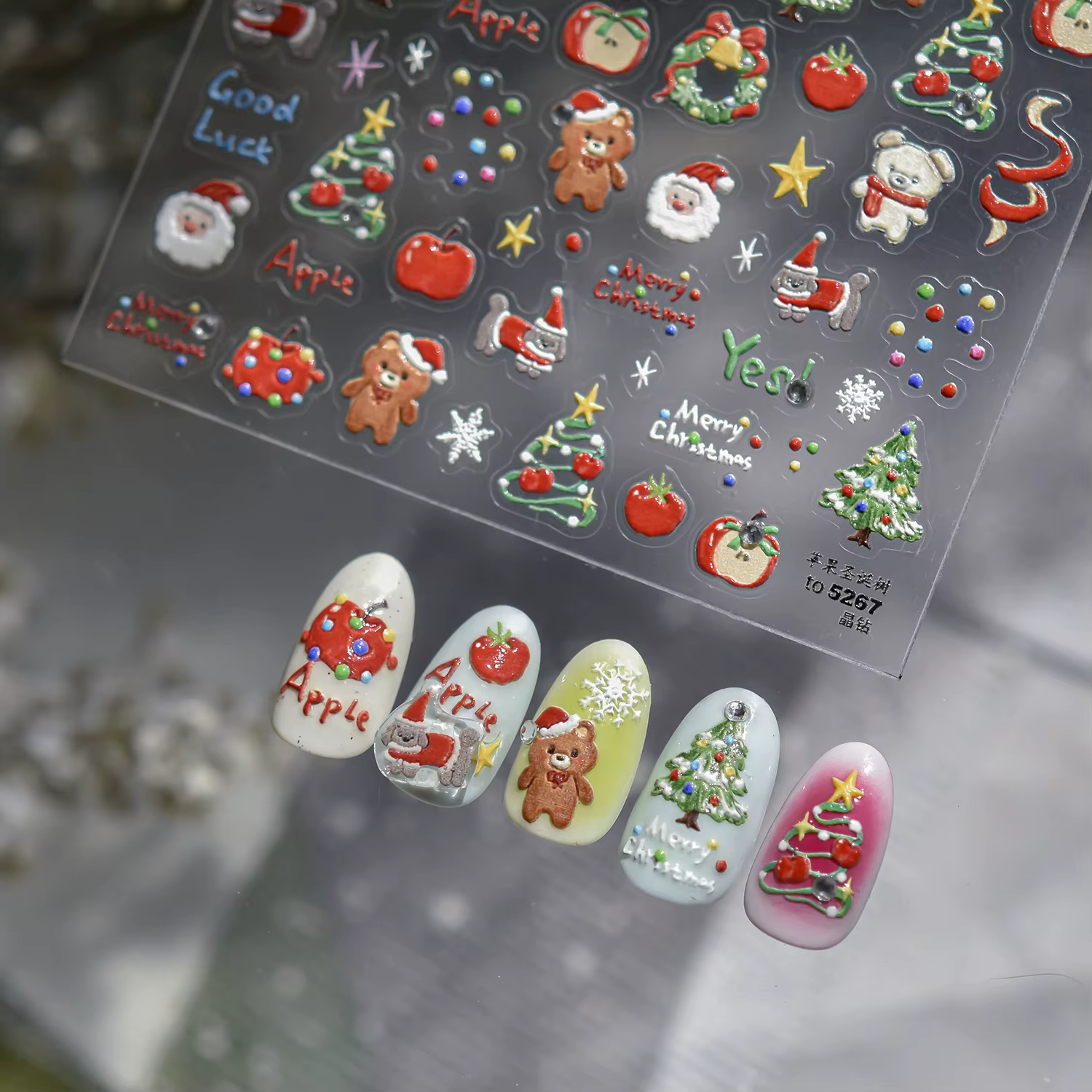 Autocollants pour ongles de noël