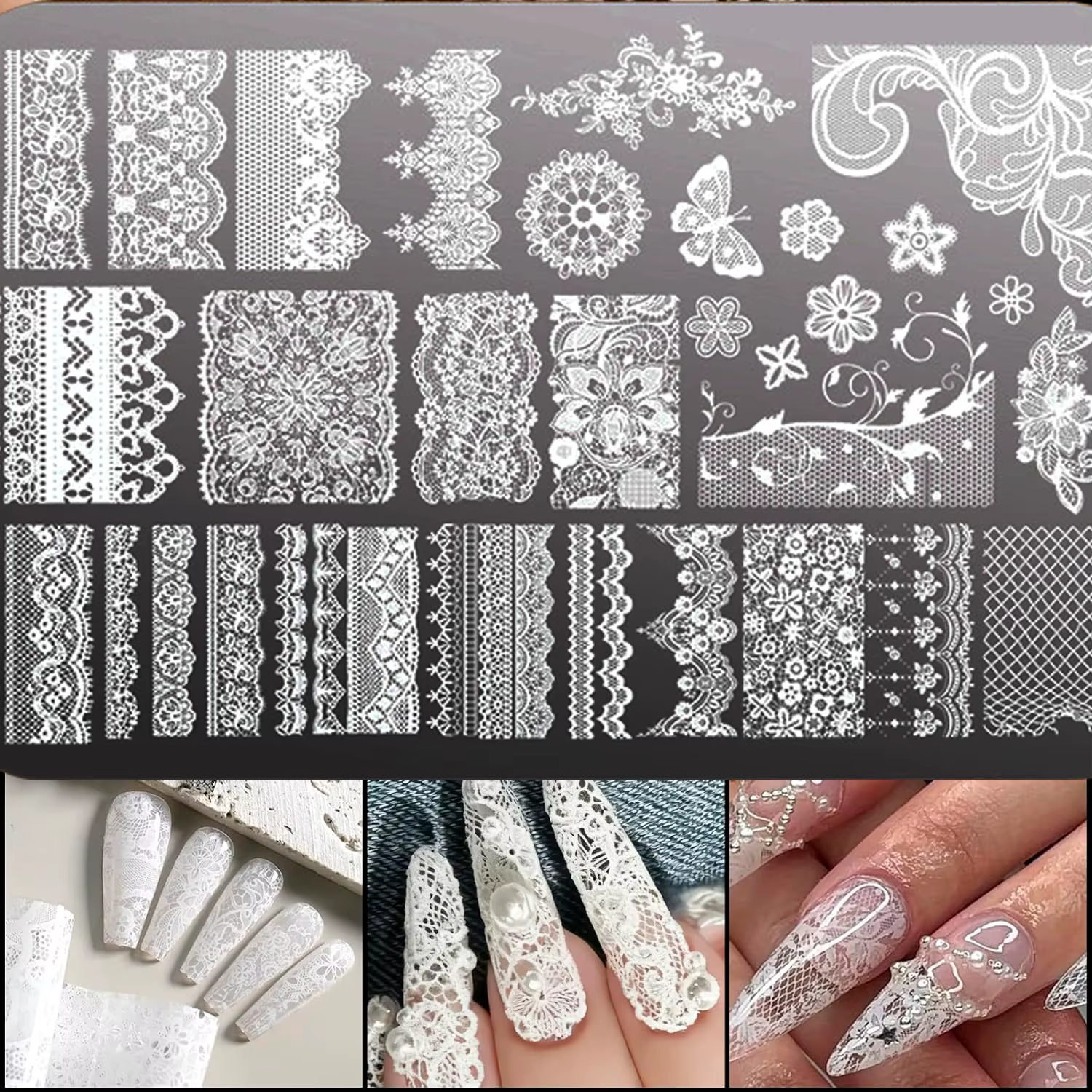 Pochoir de Stamping Métallique pour Nail Art 14
