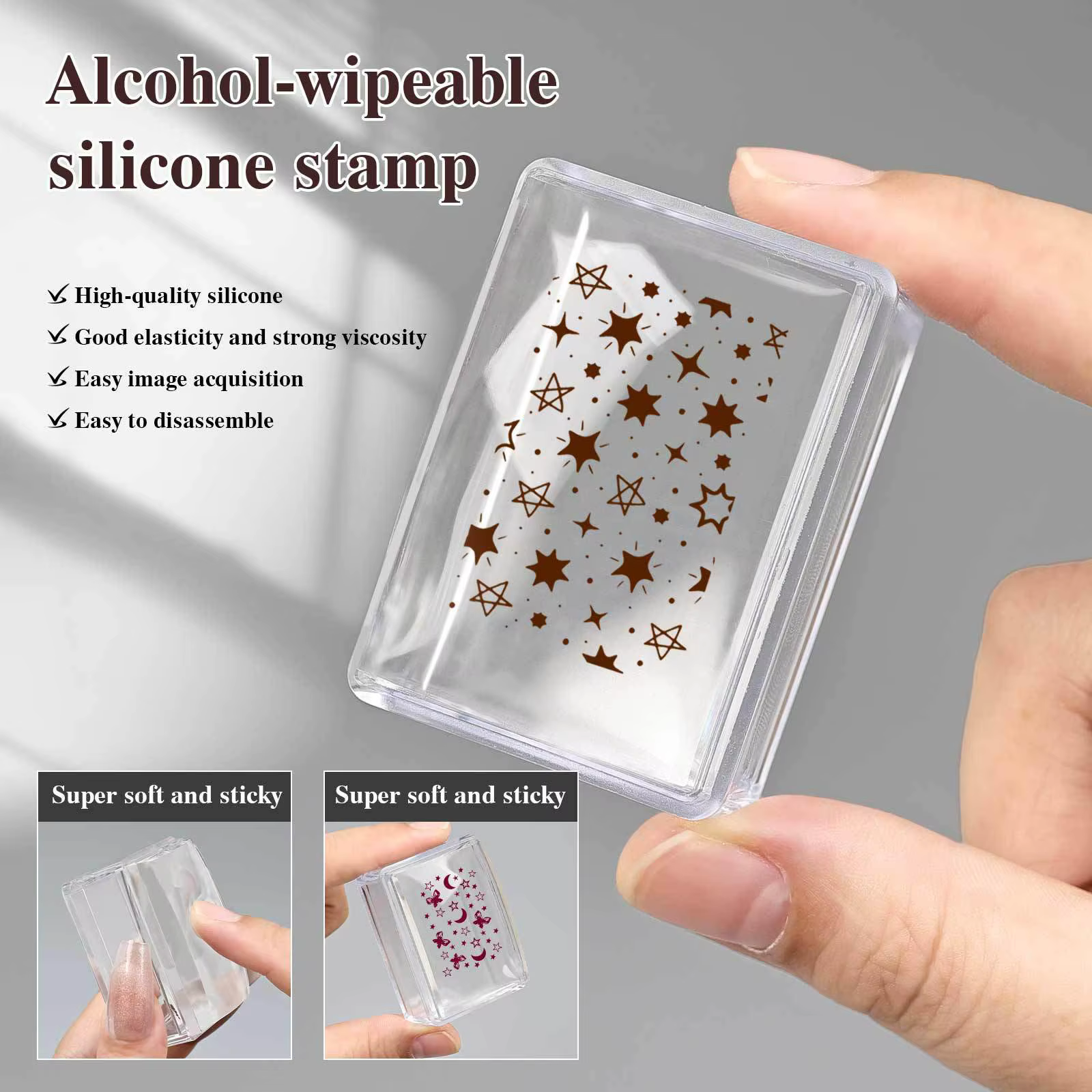 Kit de Plaques d'Estampage Carrées pour Nail Art