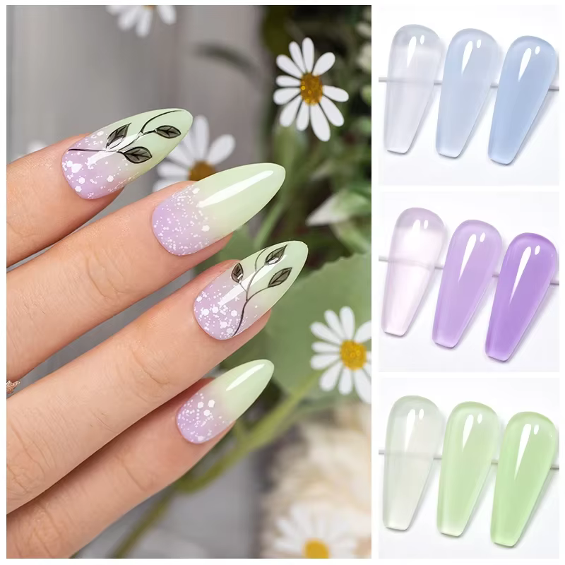 PUENTE gelée ongles Gel 7.5ML Semi-transparent couleur rose nu Gel vernis tremper UV