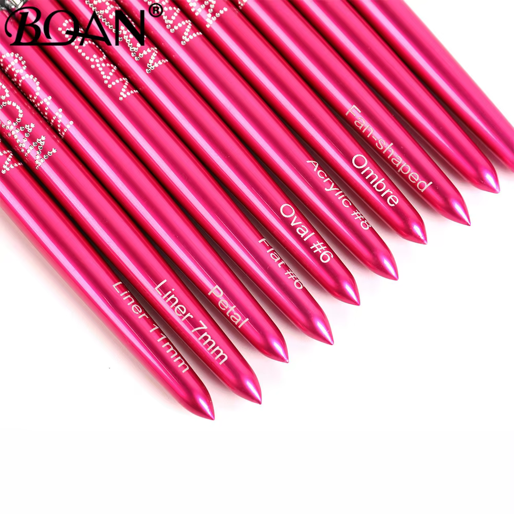 Pinceau à ongles BQAN Rose Rouge pour Nail Art