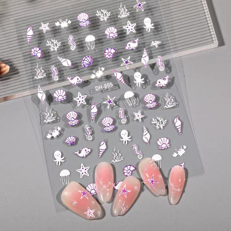 Autocollants pour ongles de dessin animé océan
