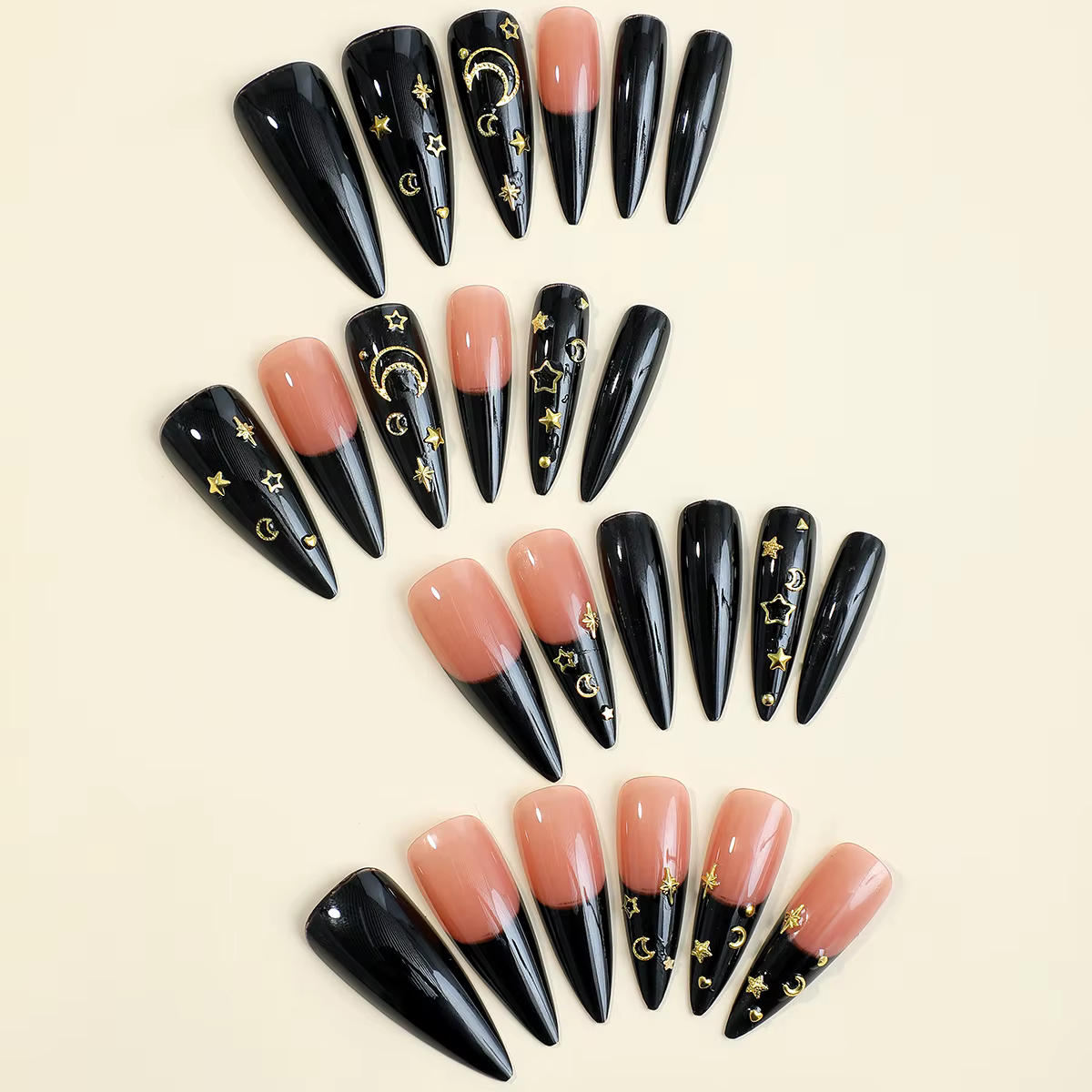 Faux Ongles Longs en Forme d'Amande pour Halloween
