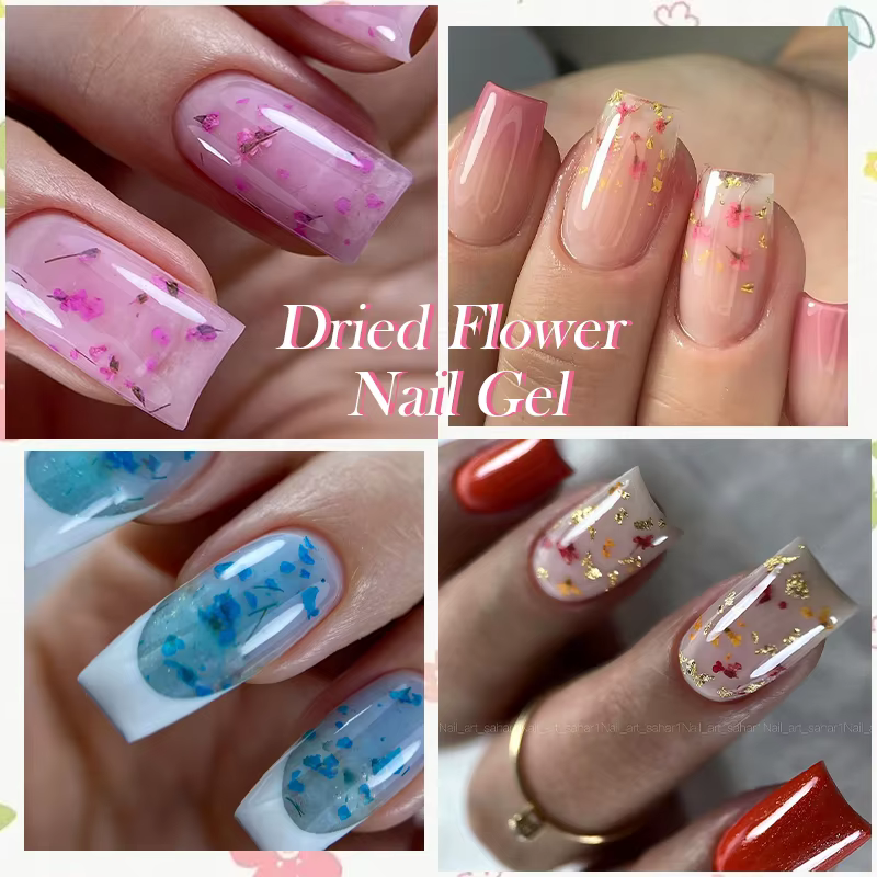 LILYCUTE 8ml rose fleur séchée Gel vernis à ongles