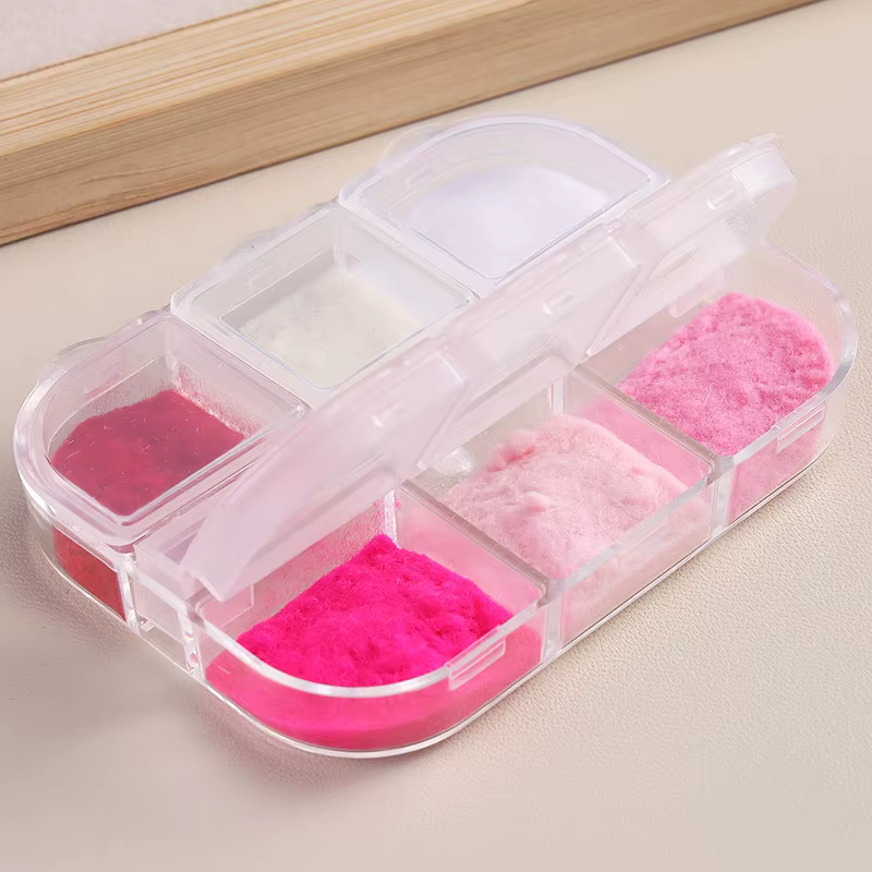 Décoration d'ongles en velours rose