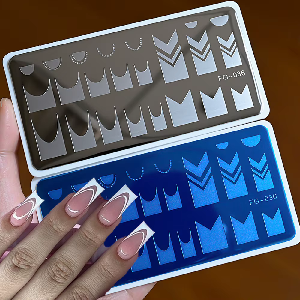 Plaques d'estampage d'ongles 12x6cm