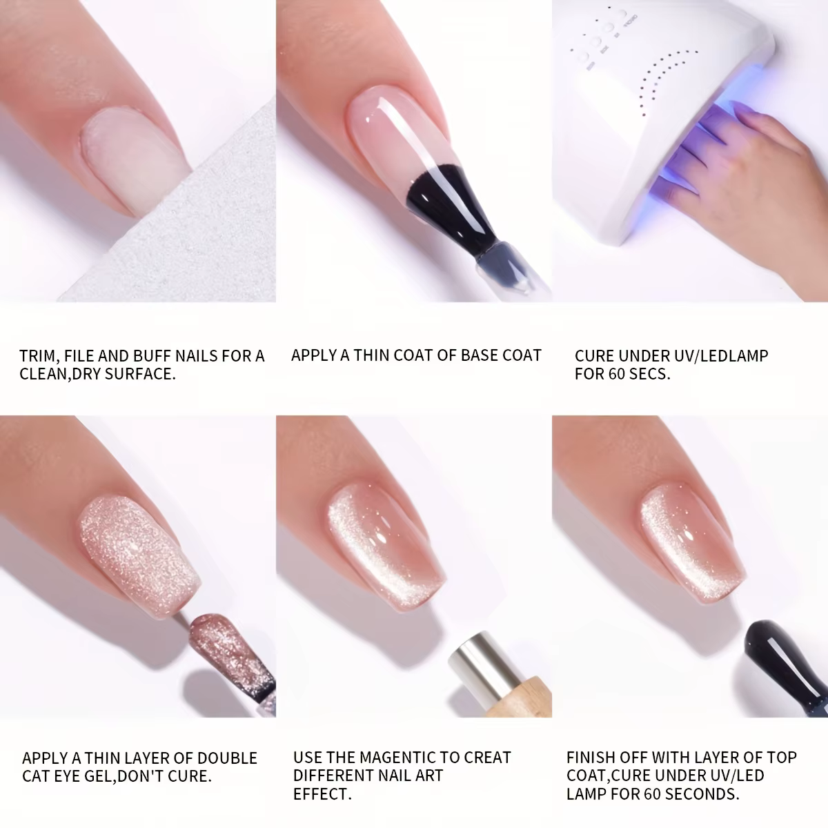 Vernis gel universel pour les yeux de chat argenté de 15 ml. Paillettes